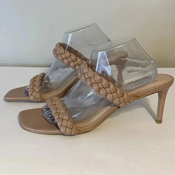 Steve Madden Tan Prema Braided Kitten Heel Sandal Size 12M - Picture 2 of 8